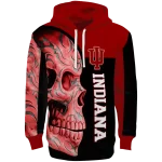 indiana hoosiers skull motif red black hoodie best selling