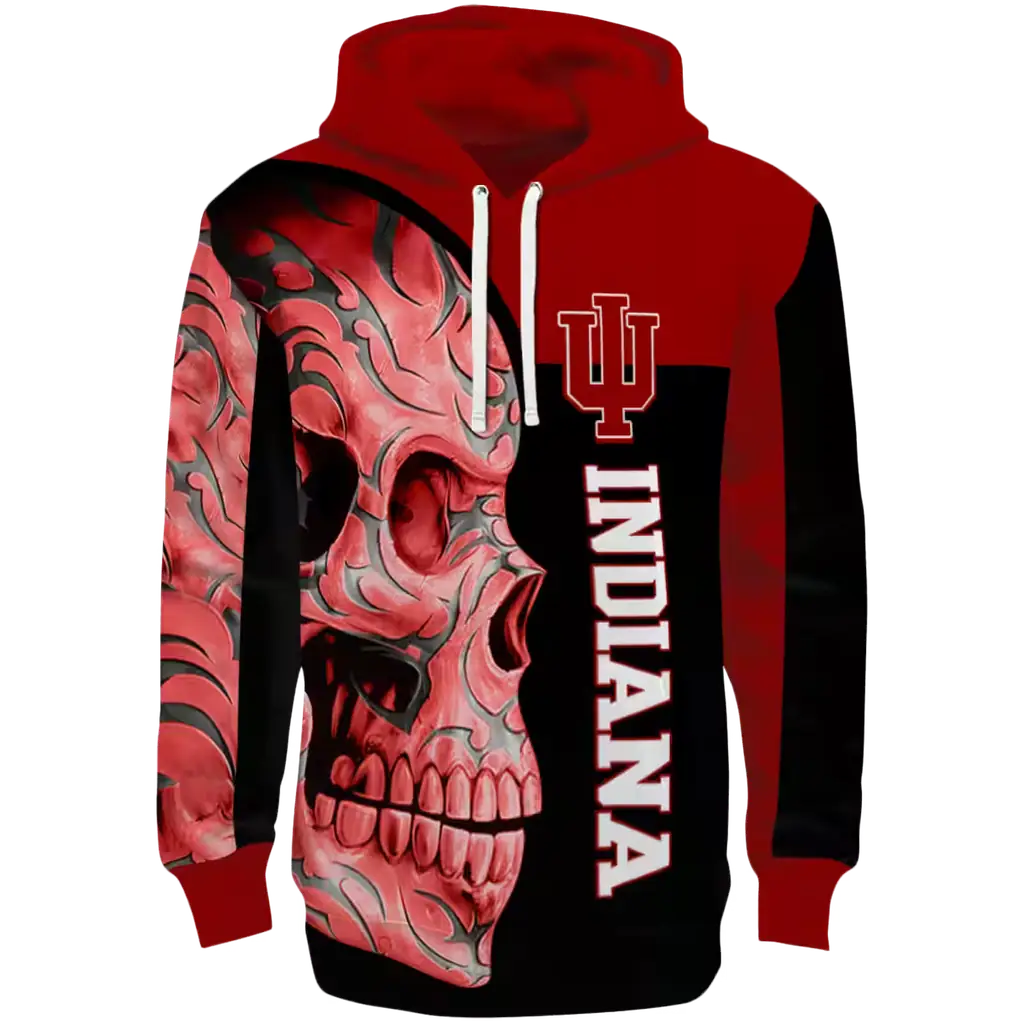 indiana hoosiers skull motif red black hoodie best selling indiana hoosiers skull motif red black hoodie best selling