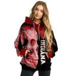 indiana hoosiers skull motif red black hoodie best selling