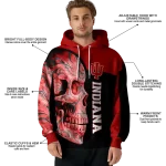 indiana hoosiers skull motif red black hoodie best selling