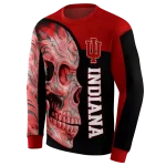 indiana hoosiers skull motif red black hoodie best selling