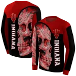 indiana hoosiers skull motif red black hoodie best selling