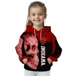 indiana hoosiers skull motif red black hoodie best selling