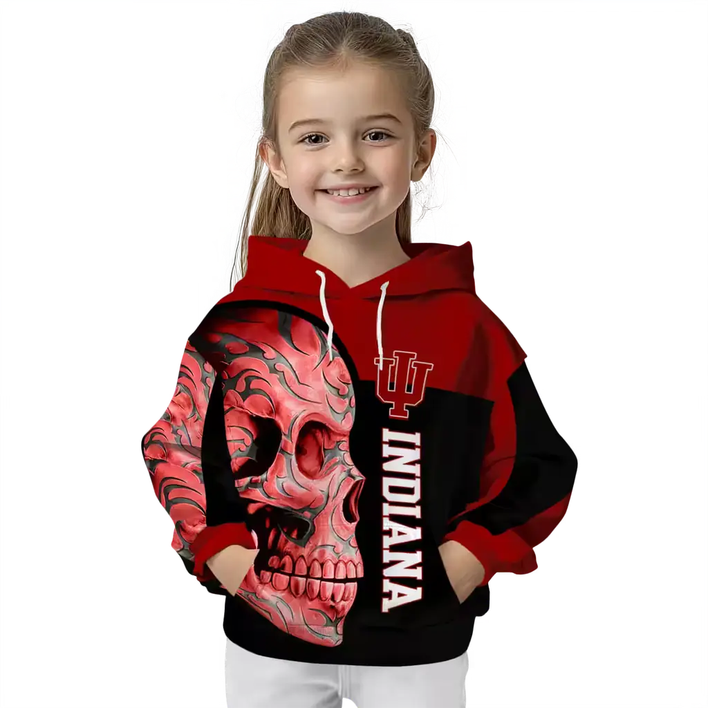 indiana hoosiers skull motif red black hoodie top rated indiana hoosiers skull motif red black hoodie top rated