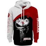 indiana hoosiers skull punisher cream black hoodie best selling