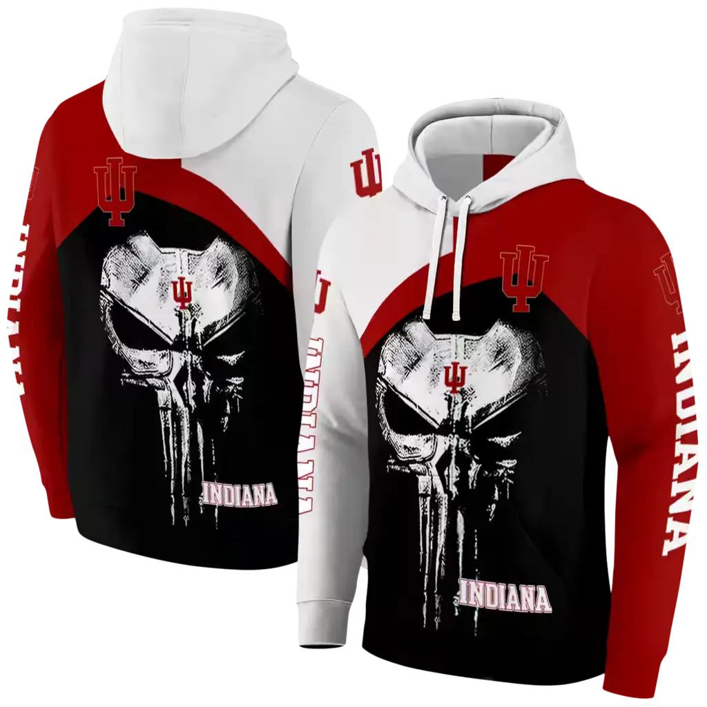 indiana hoosiers skull punisher cream black hoodie fashion forward indiana hoosiers skull punisher cream black hoodie fashion forward