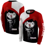 indiana hoosiers skull punisher cream black hoodie best selling