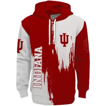indiana hoosiers splatter effect red hoodie best selling