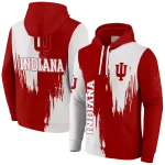 indiana hoosiers splatter effect red hoodie best selling