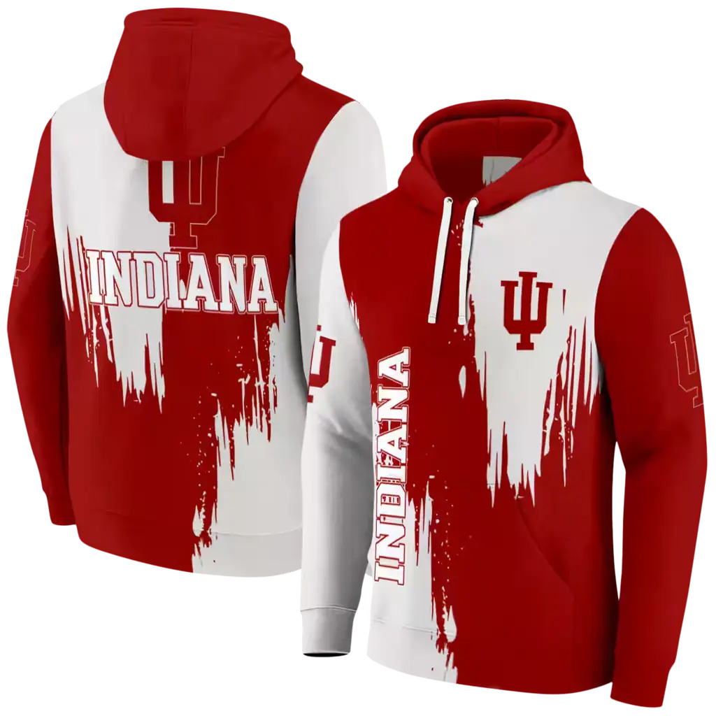 indiana hoosiers splatter effect red hoodie fashion forward indiana hoosiers splatter effect red hoodie fashion forward