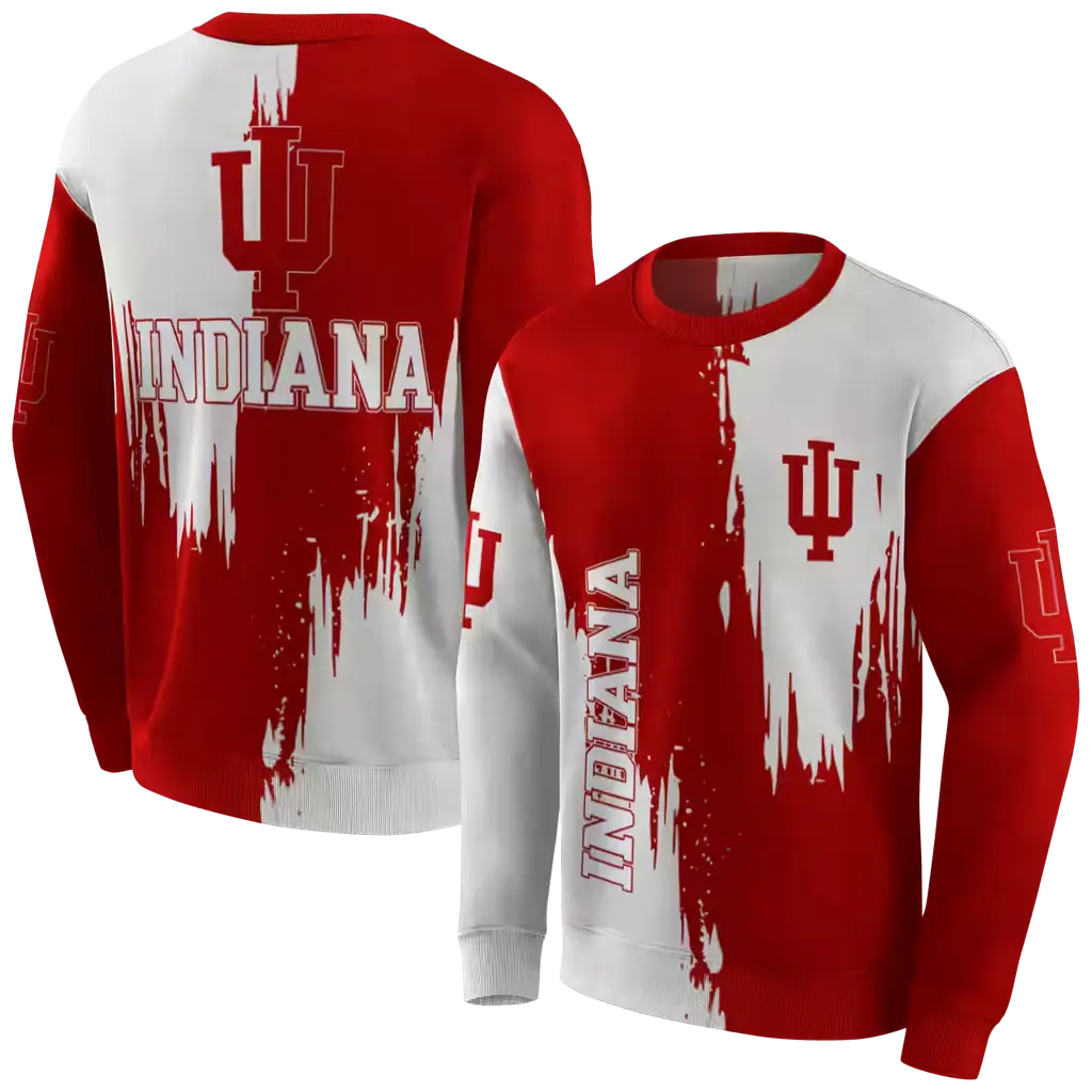 indiana hoosiers splatter effect red hoodie premium grade indiana hoosiers splatter effect red hoodie premium grade