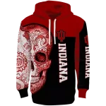 indiana hoosiers sugar skull red black hoodie best selling