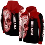 indiana hoosiers sugar skull red black hoodie best selling