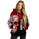 indiana hoosiers sugar skull red black hoodie best selling