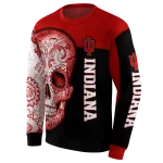 indiana hoosiers sugar skull red black hoodie best selling