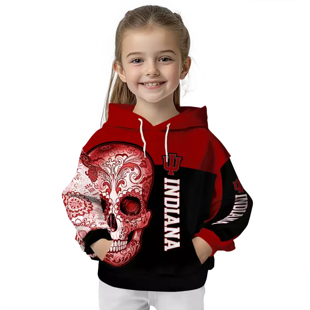 indiana hoosiers sugar skull red black hoodie top rated indiana hoosiers sugar skull red black hoodie top rated