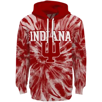indiana hoosiers tie dye pattern red hoodie best selling