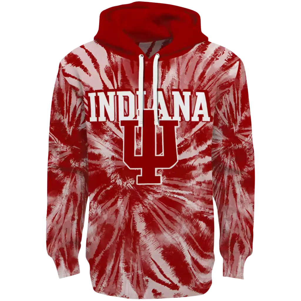 indiana hoosiers tie dye pattern red hoodie best selling indiana hoosiers tie dye pattern red hoodie best selling
