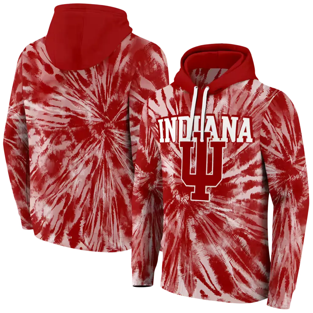 indiana hoosiers tie dye pattern red hoodie fashion forward indiana hoosiers tie dye pattern red hoodie fashion forward