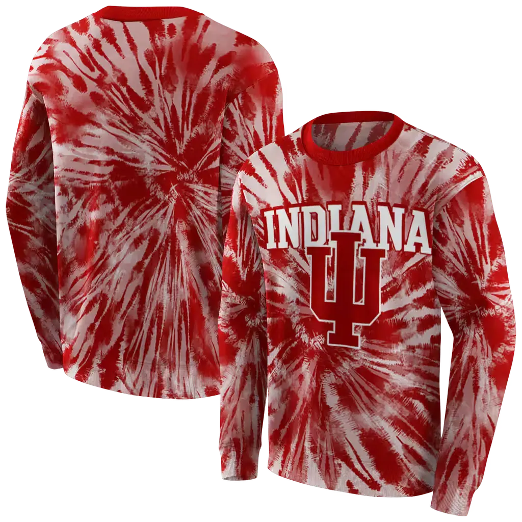 indiana hoosiers tie dye pattern red hoodie premium grade indiana hoosiers tie dye pattern red hoodie premium grade