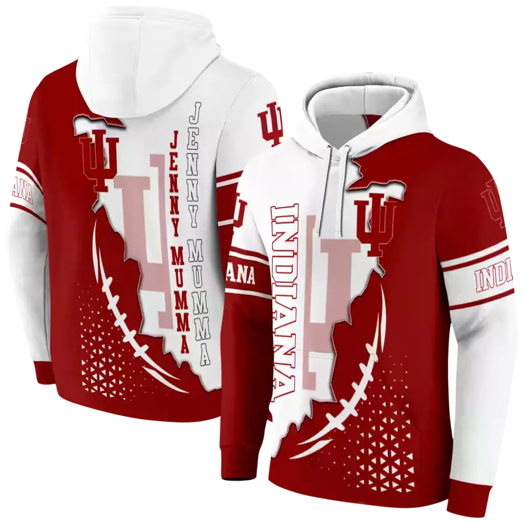 indiana hoosiers triangular pattern red white hoodie fashion forward indiana hoosiers triangular pattern red white hoodie fashion forward