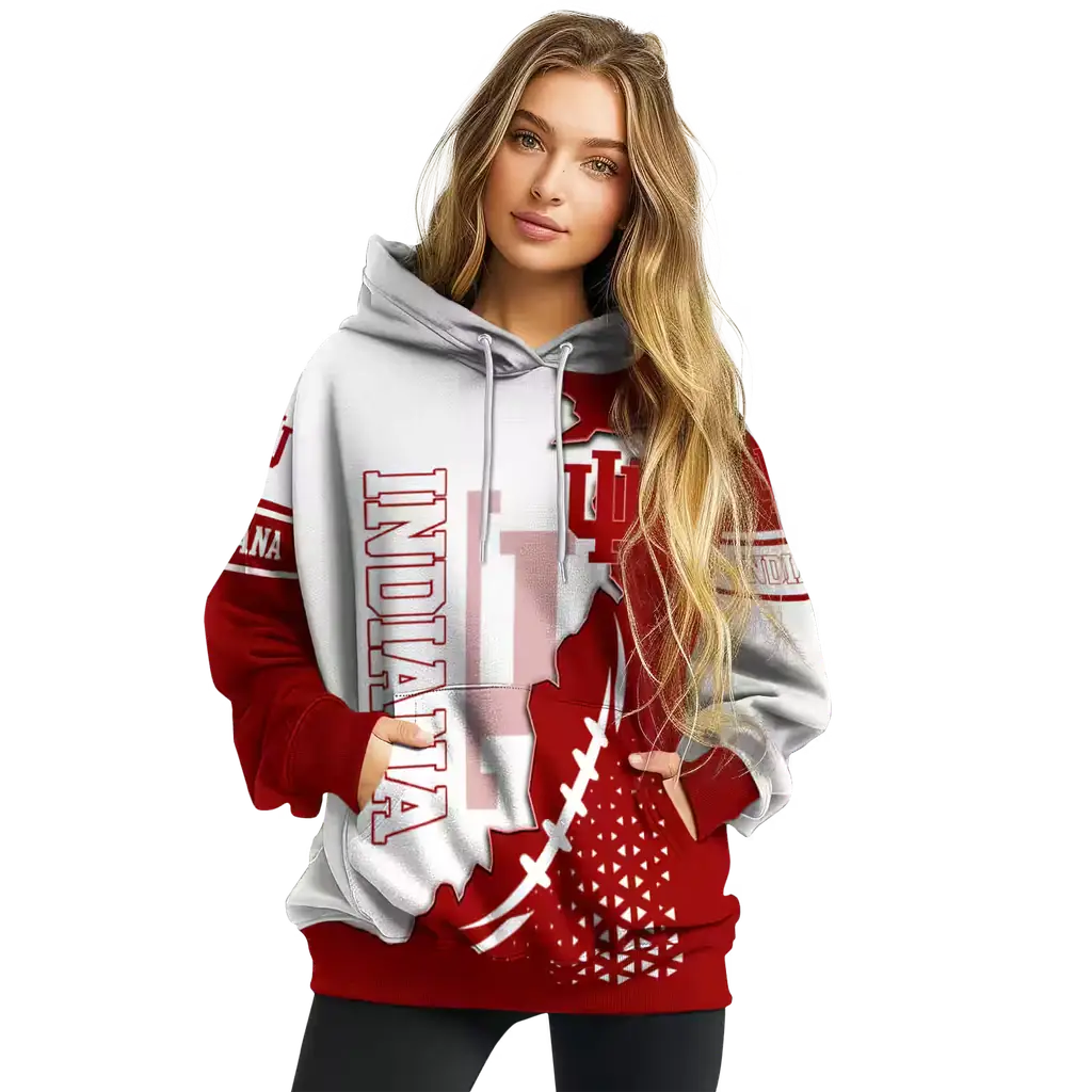 indiana hoosiers triangular pattern red white hoodie high quality indiana hoosiers triangular pattern red white hoodie high quality