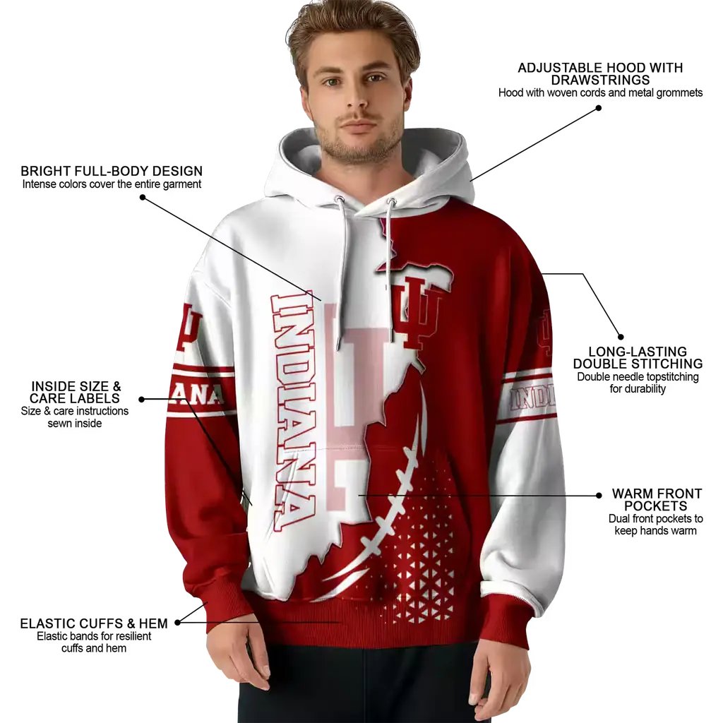 indiana hoosiers triangular pattern red white hoodie latest model indiana hoosiers triangular pattern red white hoodie latest model