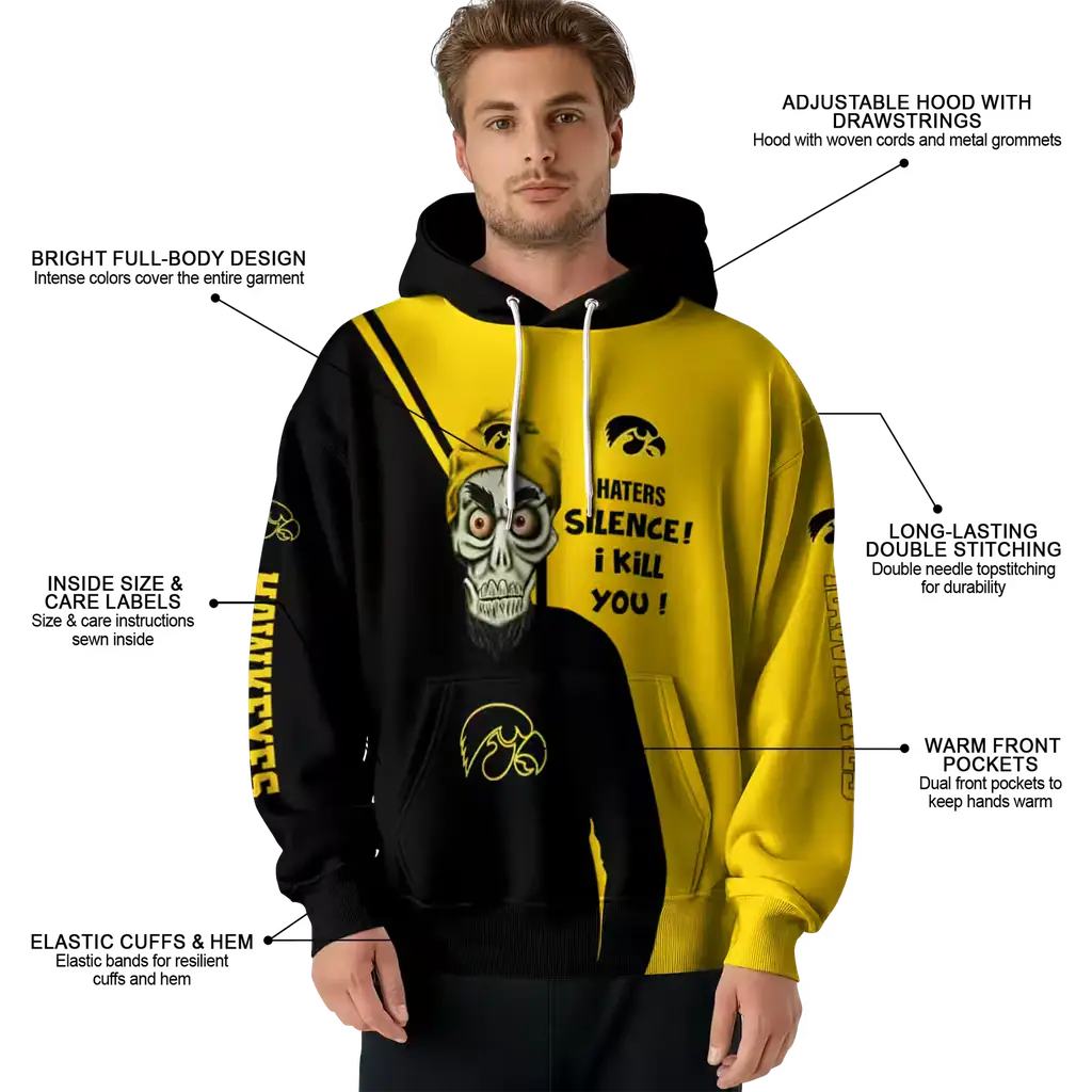 iowa hawkeyes achmed skull black hoodie latest model iowa hawkeyes achmed skull black hoodie latest model