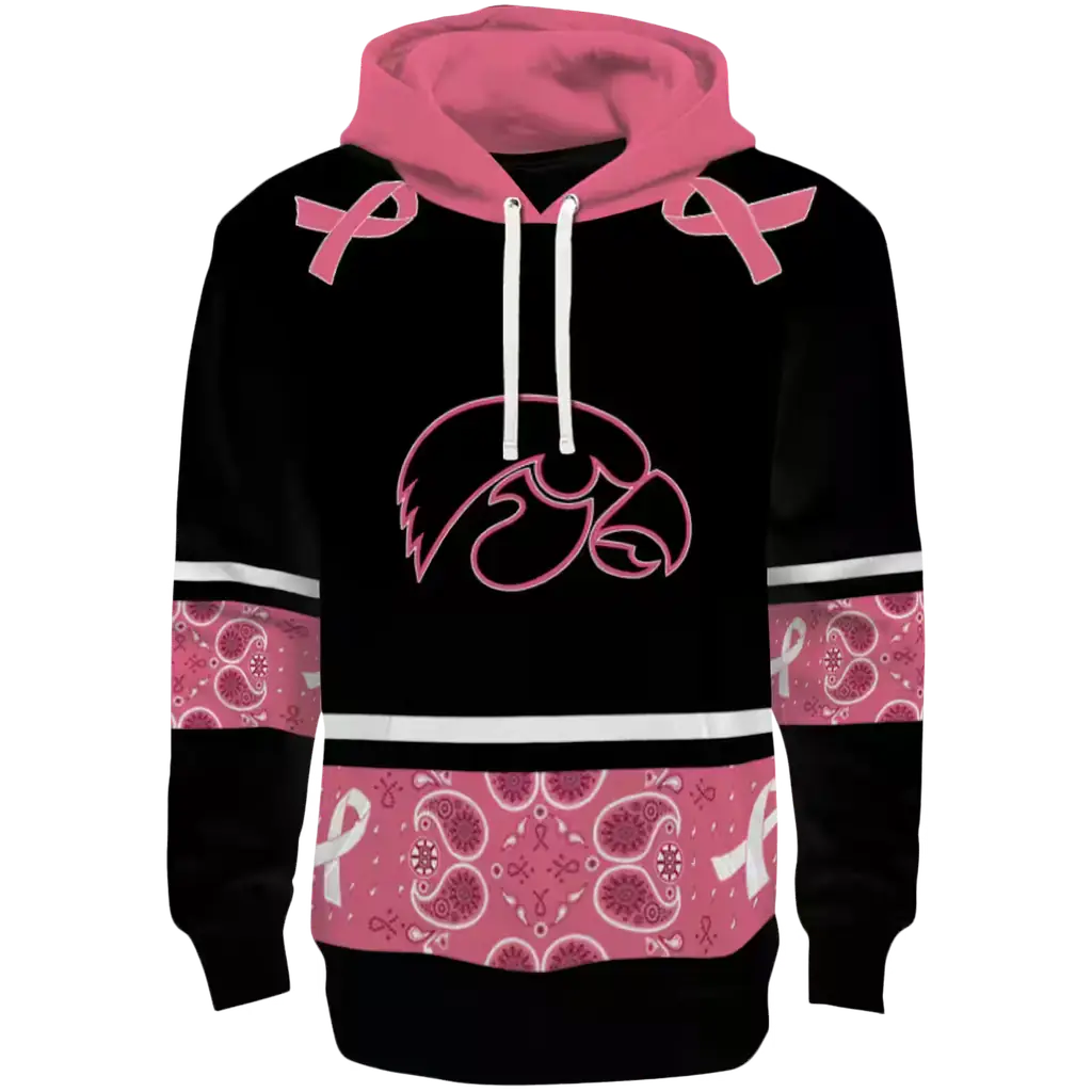 iowa hawkeyes awareness ribbon black pink hoodie best selling iowa hawkeyes awareness ribbon black pink hoodie best selling