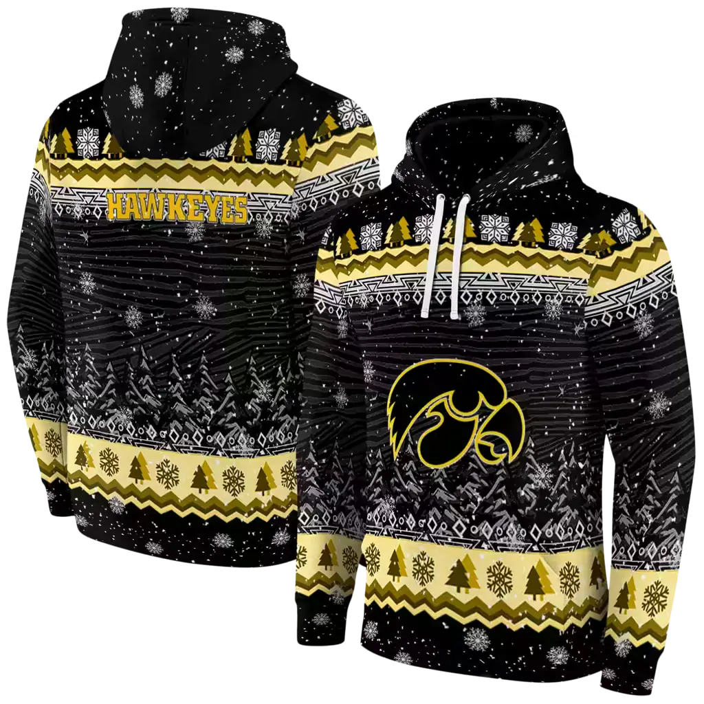 iowa hawkeyes christmas trees black hoodie fashion forward iowa hawkeyes christmas trees black hoodie fashion forward