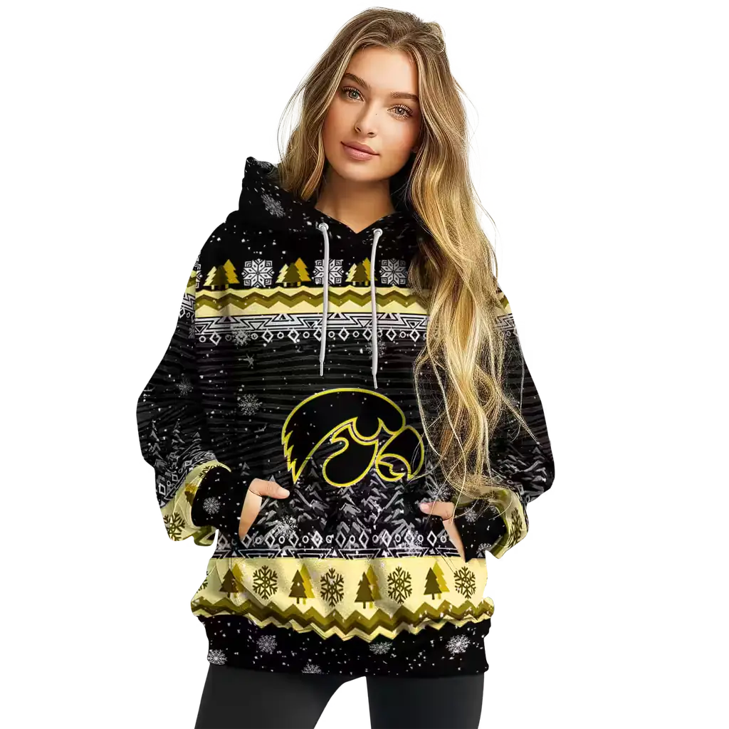 iowa hawkeyes christmas trees black hoodie high quality iowa hawkeyes christmas trees black hoodie high quality