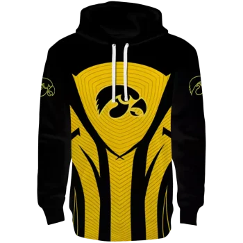 iowa hawkeyes concentric lines black hoodie best selling