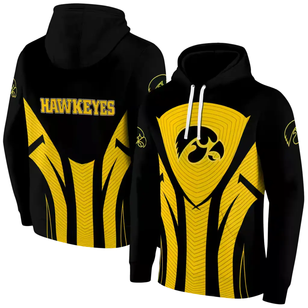 iowa hawkeyes concentric lines black hoodie fashion forward iowa hawkeyes concentric lines black hoodie fashion forward