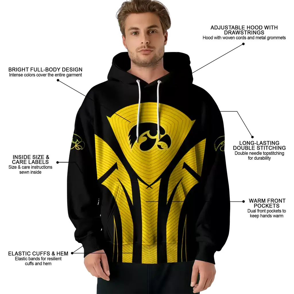 iowa hawkeyes concentric lines black hoodie latest model iowa hawkeyes concentric lines black hoodie latest model