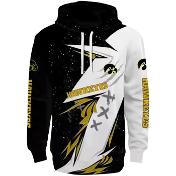 iowa hawkeyes dynamic slash black white hoodie best selling