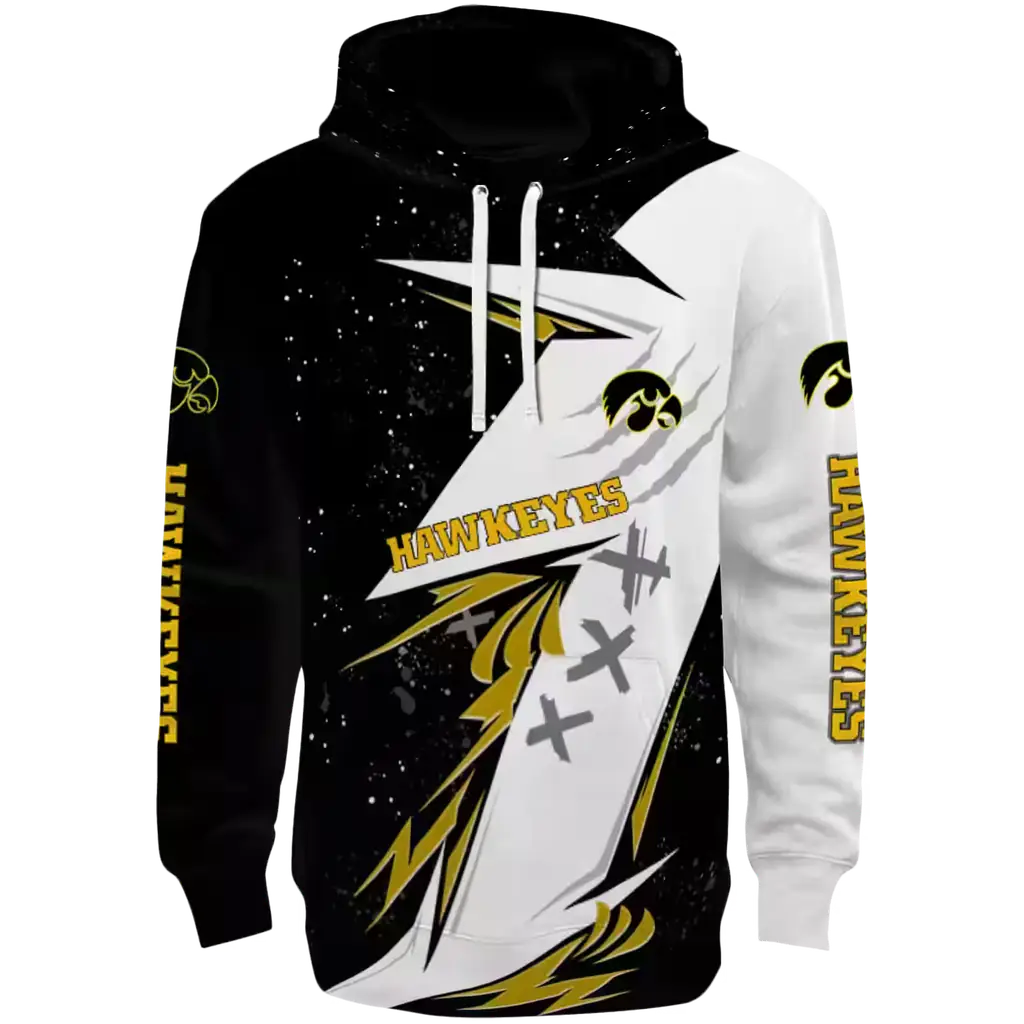 iowa hawkeyes dynamic slash black white hoodie best selling iowa hawkeyes dynamic slash black white hoodie best selling