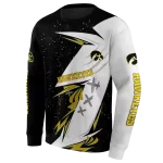iowa hawkeyes dynamic slash black white hoodie best selling