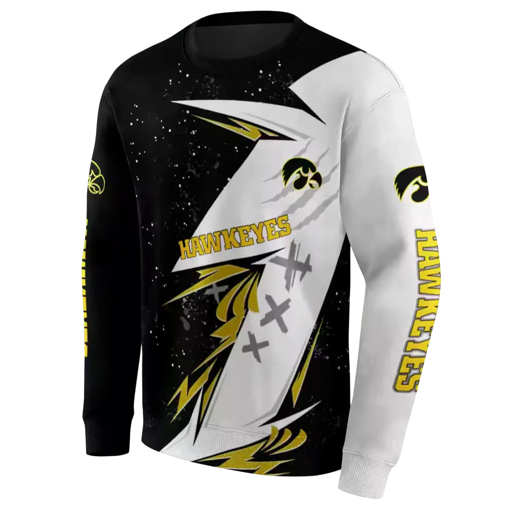 iowa hawkeyes dynamic slash black white hoodie new arrival iowa hawkeyes dynamic slash black white hoodie new arrival