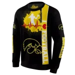 iowa hawkeyes football heartbeat black hoodie best selling