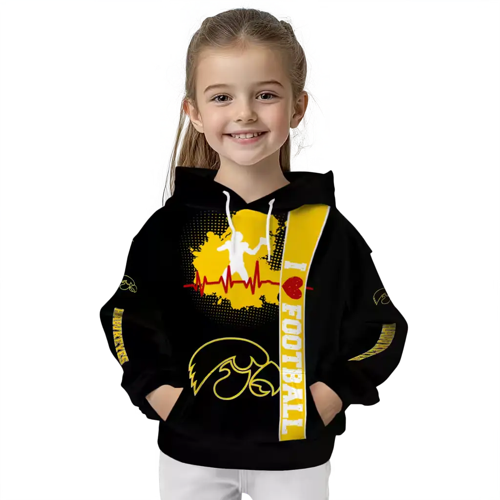 iowa hawkeyes football heartbeat black hoodie top rated iowa hawkeyes football heartbeat black hoodie top rated