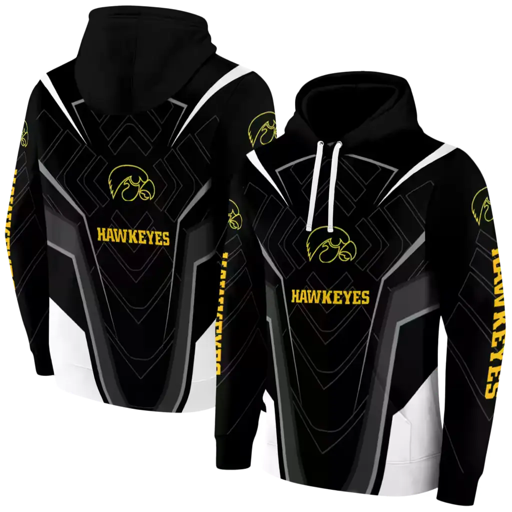 iowa hawkeyes futuristic pattern black hoodie fashion forward iowa hawkeyes futuristic pattern black hoodie fashion forward
