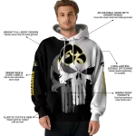 iowa hawkeyes graphic punisher black white hoodie best selling
