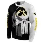 iowa hawkeyes graphic punisher black white hoodie best selling