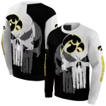 iowa hawkeyes graphic punisher black white hoodie best selling