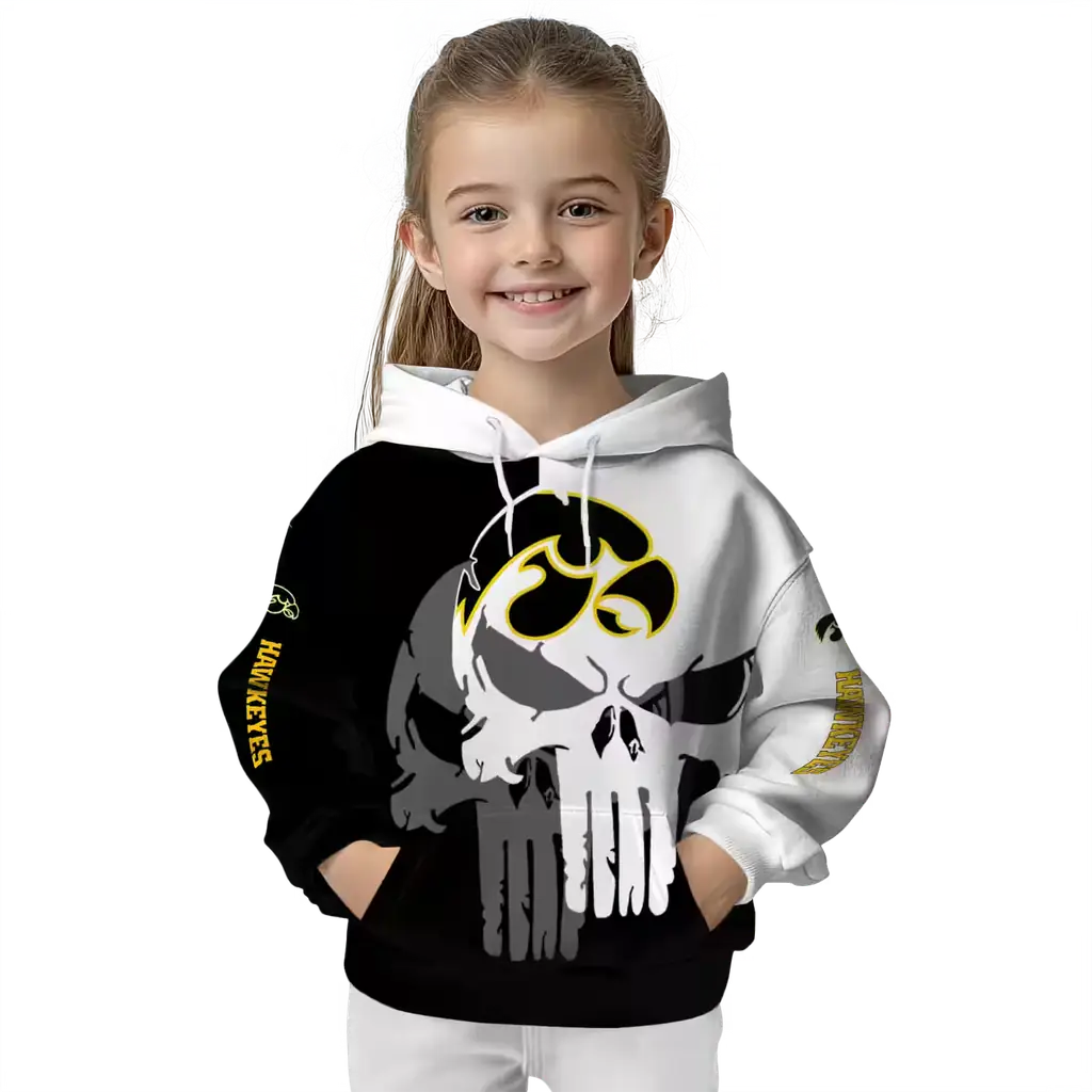 iowa hawkeyes graphic punisher black white hoodie top rated iowa hawkeyes graphic punisher black white hoodie top rated