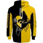 iowa hawkeyes heartbeat graphic black hoodie best selling