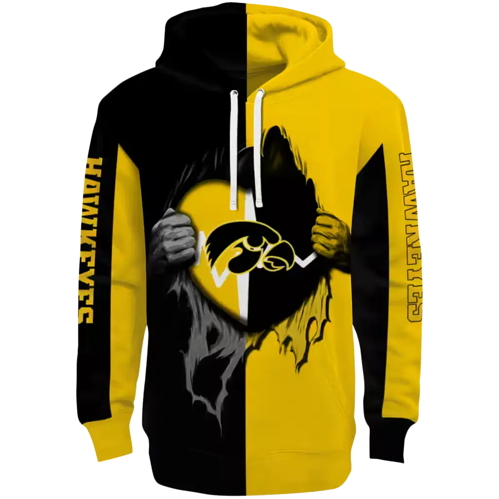 iowa hawkeyes heartbeat graphic black hoodie best selling iowa hawkeyes heartbeat graphic black hoodie best selling