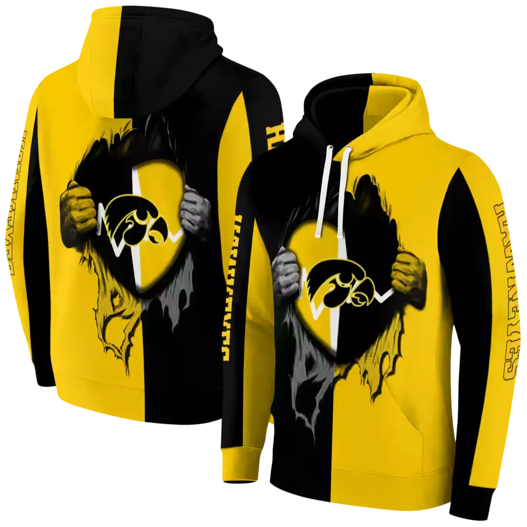 iowa hawkeyes heartbeat graphic black hoodie fashion forward iowa hawkeyes heartbeat graphic black hoodie fashion forward