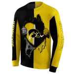 iowa hawkeyes heartbeat graphic black hoodie best selling