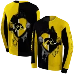 iowa hawkeyes heartbeat graphic black hoodie best selling